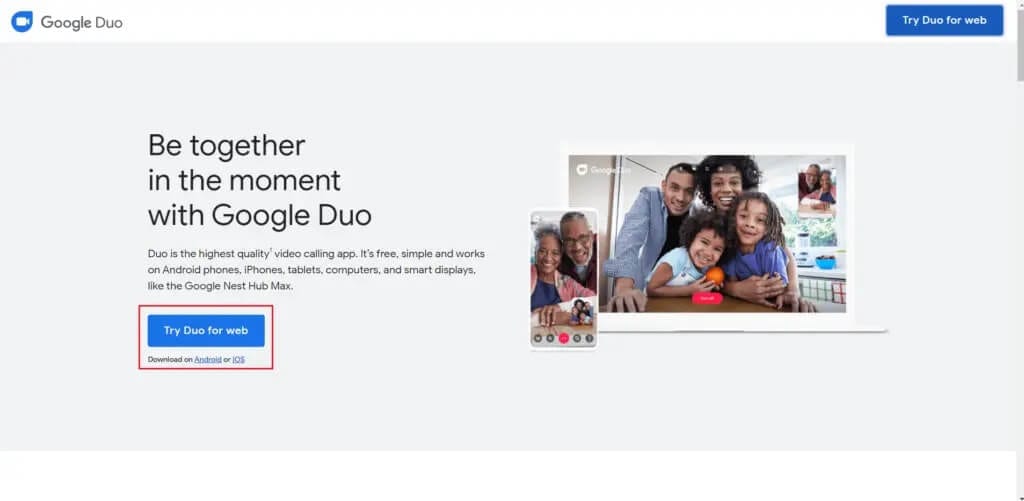Click-on-try-duo-for-web-1024x501-1 كيفية استخدام Google Duo على جهاز كمبيوتر يعمل بنظام Windows
