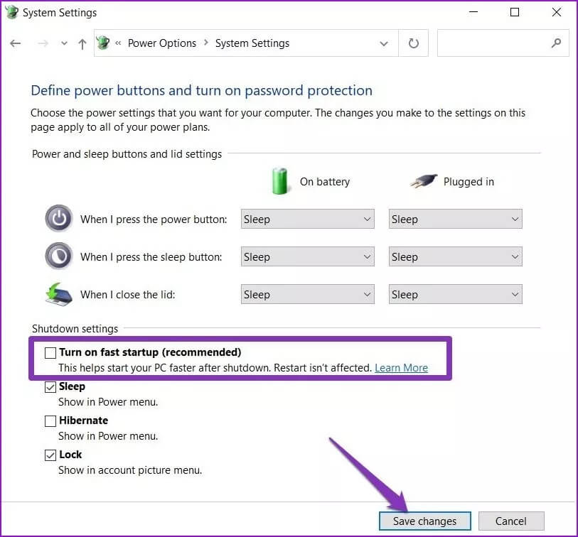Disable-Fast-Startup_4d470f76dc99e18ad75087b1b8410ea9 أفضل 7 طرق لحل مشكلة تأخر فتح Windows 10
