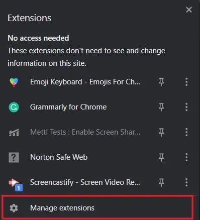 From-the-options-click-on-manage-extensions إصلاح مشكلة مصدر Chromecast غير المدعومة على جهازك