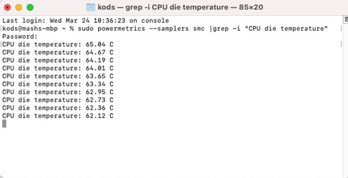 Mac'te Terminal ile CPU Sıcaklığını Alın - Bir MacBook'un (Intel ve M1 MacBook'lar) CPU sıcaklığını kontrol etme ve izleme