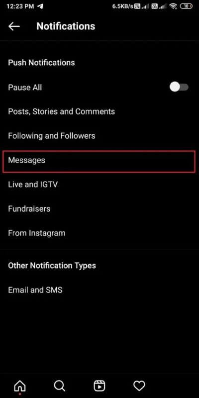 Go-to-the-messages-section-512x1024-1 8 طرق لإصلاح عدم عمل مكالمة فيديو Instagram