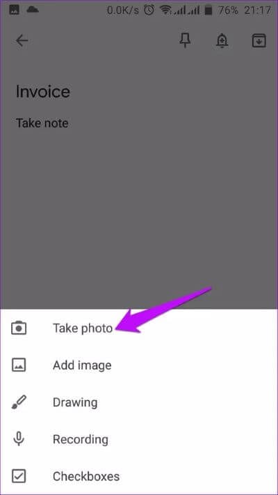 Google-Keep-App-Take-Photo_40dd5eab97016030a3870d712fd9ef0f-1 أفضل 5 تطبيقات تدوين الملاحظات لنظام Android لزيادة إنتاجيتك