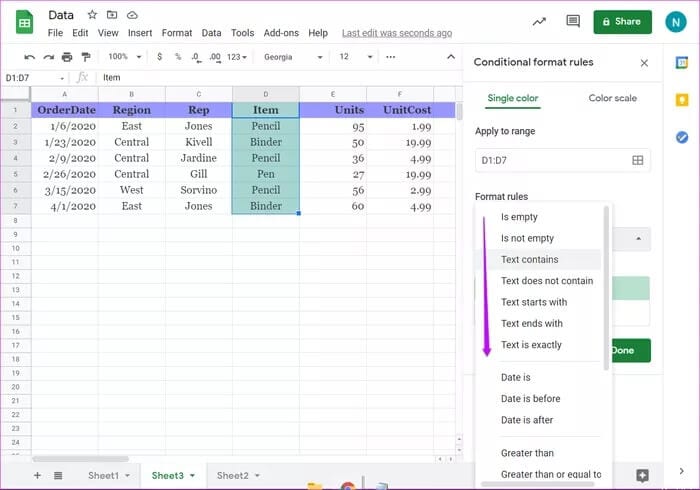 دليل لاستخدام التنسيق الشرطي في Google Sheets - %categories