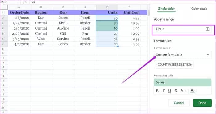 دليل لاستخدام التنسيق الشرطي في Google Sheets - %categories