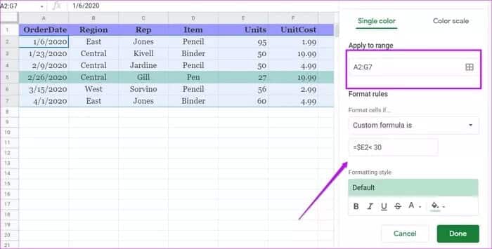 دليل لاستخدام التنسيق الشرطي في Google Sheets - %categories