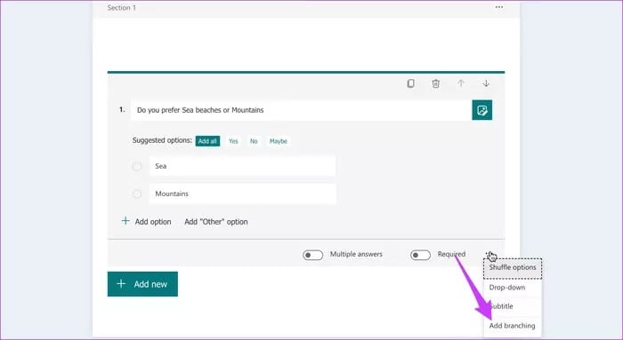 How_to_Add_Branching_in_Microsoft_Forms3_935adec67b324b146ff212ec4c69054f كيفية إضافة أقسام فرعية في Microsoft Forms
