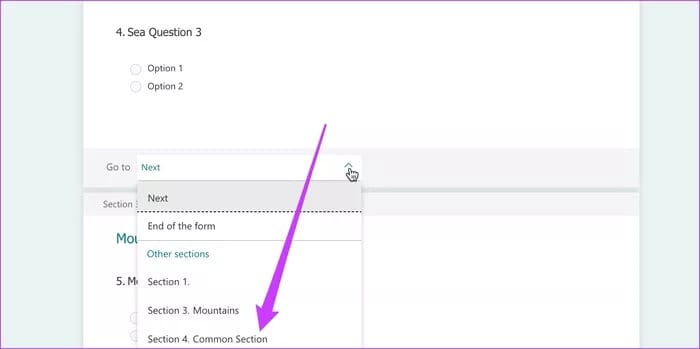 How_to_Add_Branching_in_Microsoft_Forms4_935adec67b324b146ff212ec4c69054f كيفية إضافة أقسام فرعية في Microsoft Forms