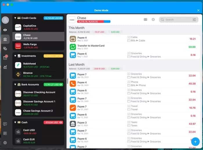 MoneyWiz-Dashboard_935adec67b324b146ff212ec4c69054f أفضل 5 تطبيقات تمويل شخصي لإدارة النفقات لأجهزة Mac