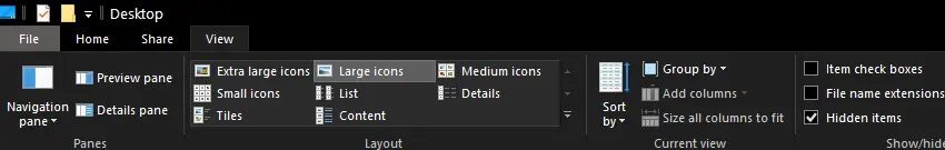 Navigate-to-the-View-menu كيفية إزالة ملف desktop.ini من جهاز الكمبيوتر الخاص بك