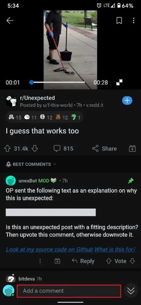On-Reddit-tap-on-add-a-comment-473x1024-1 كيفية تنزيل مقاطع فيديو Reddit بالصوت