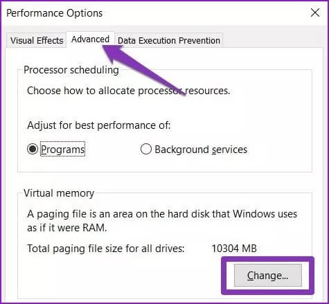 Performance-Options-Window_4d470f76dc99e18ad75087b1b8410ea9 أفضل 7 طرق لحل مشكلة تأخر فتح Windows 10
