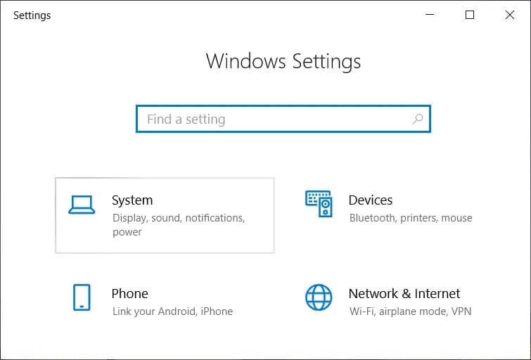 Press-Windows-key-I-to-open-Settings-then-click-on-System كيفية جلب نافذة مفقودة خارج الشاشة إلى سطح المكتب