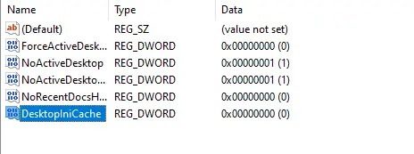 Rename-the-value-as-DesktopIniCache كيفية إزالة ملف desktop.ini من جهاز الكمبيوتر الخاص بك