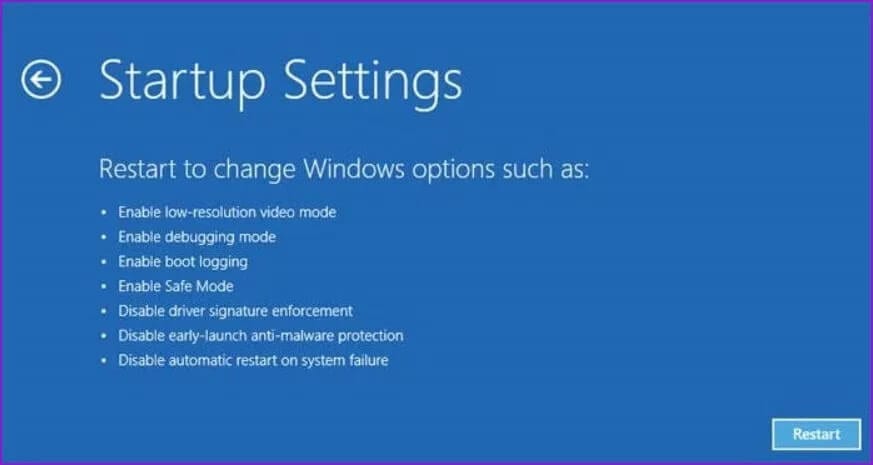 Startup-Settings_4d470f76dc99e18ad75087b1b8410ea9 أفضل 5 طرق لإصلاح خطأ تسجيل الدخول باستخدام ملف تعريف مؤقت على Windows 10