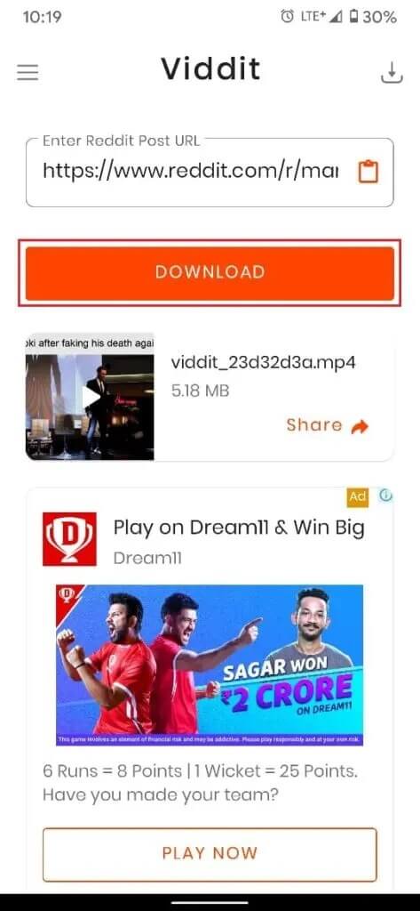 Tap-on-download-to-save-the-video-to-Android-473x1024-1 كيفية تنزيل مقاطع فيديو Reddit بالصوت