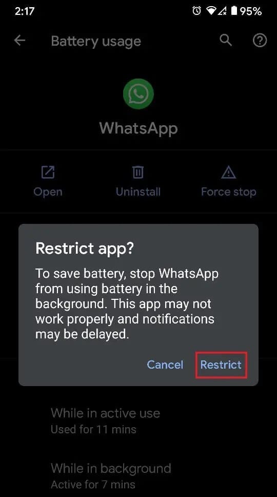 Tap-on-restrict-to-complete-the-process. كيفية إصلاح الشحن البطيء على Android