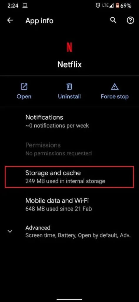 Tap-on-storage-and-cache-473x1024-1 إصلاح مشكلة مصدر Chromecast غير المدعومة على جهازك