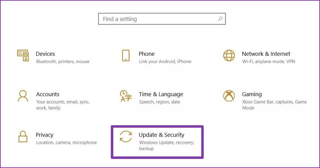 Update-Security-in-Settings_4d470f76dc99e18ad75087b1b8410ea9 أفضل 5 طرق لإصلاح مشكلة إعداد دقة الشاشة باللون الرمادي على Windows 10