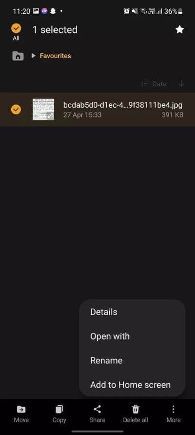 add-to-home-screen_40dd5eab97016030a3870d712fd9ef0f أفضل 10 نصائح وحيل حول Sam­sung My Files على أجهزة Galaxy