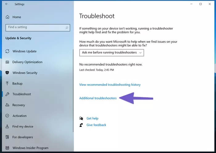 additinonal troubleshooter 935adec67b324b146ff212ec4c69054f - أفضل 9 طرق لإصلاح عدم فتح متجر Microsoft Store على Windows 10