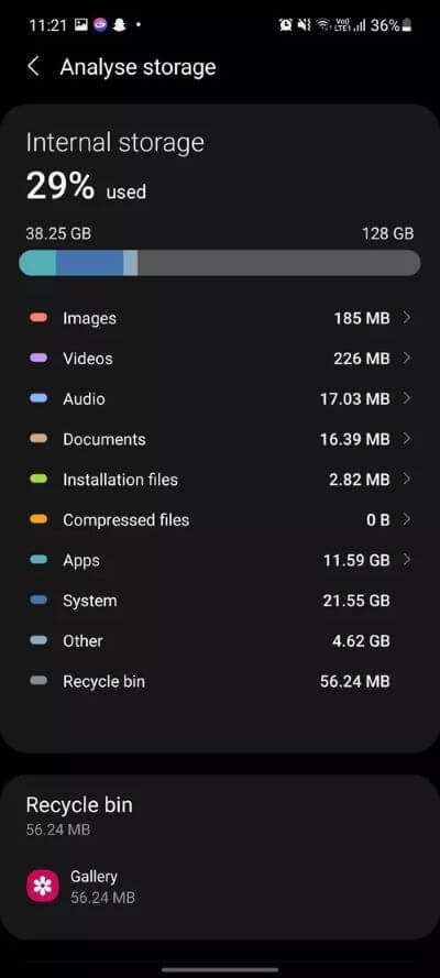analyse-storage-on-my-files-app_40dd5eab97016030a3870d712fd9ef0f أفضل 10 نصائح وحيل حول Sam­sung My Files على أجهزة Galaxy