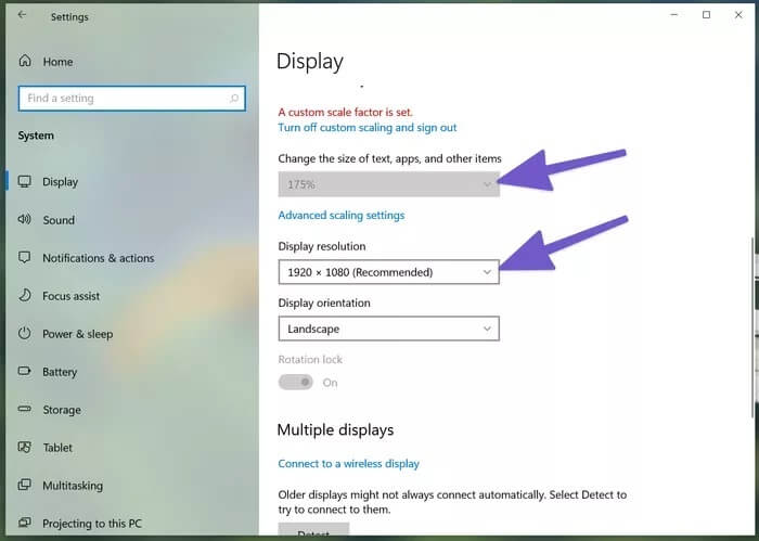 change-scaling-and-resoltion-in-windows-10_935adec67b324b146ff212ec4c69054f أفضل 8 طرق لإصلاح عدم فتح مستكشف الملفات File Explorer على Windows 10