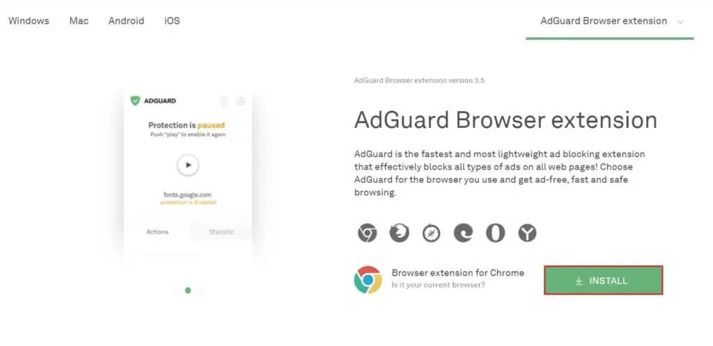 choose-your-browser-for-adguard-extension-and-click-in-install-1024x498-1 كيفية منع الإعلانات على Crunchyroll مجانًا