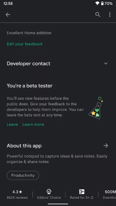 leave-beta-testing_40dd5eab97016030a3870d712fd9ef0f أفضل 7 إصلاحات لخطأ عدم ظهور لوحة المفاتيح Android