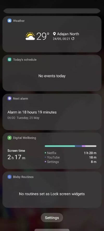 lock-screen-widgets-in-action_40dd5eab97016030a3870d712fd9ef0f كيفية استخدام الرفاهية الرقمية Digital Wellbeing على أجهزة Samsung Galaxy