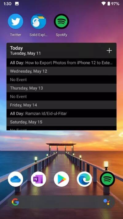 outlook-calendar-widget_2021-05-11-081204_40dd5eab97016030a3870d712fd9ef0f تقويم Samsung مقابل Outlook: ما هو تطبيق التقويم الأفضل على أجهزة Galaxy