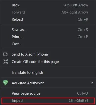 right-click-and-select-inspect كيفية منع الإعلانات على Crunchyroll مجانًا