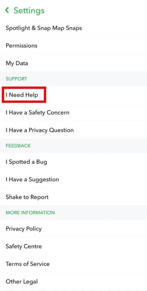 scroll-down-to-the-Support-section-and-tap-on-the-I-need-help-option-from-the-list.-519x1024-1 كيف يتم التحقق على Snapchat؟