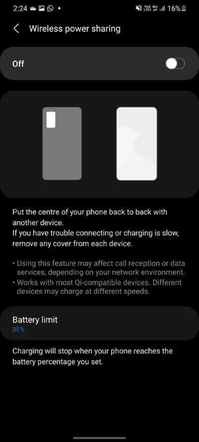 wireless-power-sharing-on_40dd5eab97016030a3870d712fd9ef0f أفضل 15 نصيحة وخدعة من Samsung One UI 3 لاستخدامه كالمحترفين