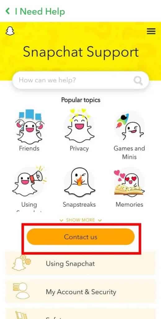 you-are-required-to-tap-on-the-Contact-Us-button-given-at-the-bottom.-519x1024-1 كيف يتم التحقق على Snapchat؟