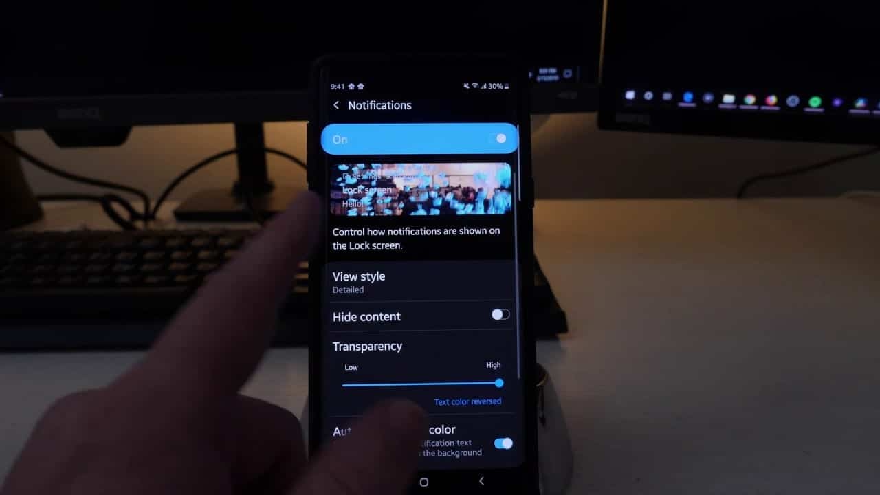 طريقة إظهار الإشعارات في شاشة القفل سامسونج