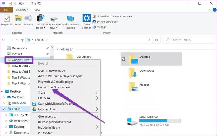 11-13 كيفية إضافة Google Drive إلى File Explorer في Windows 10