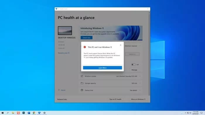 2-17 كيفية إصلاح خطأ "لا يمكن لهذا الكمبيوتر تشغيل Windows 11" على Windows 10