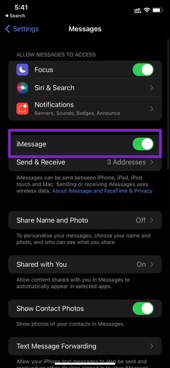 4-14 أفضل 8 طرق لإصلاح خطأ iMessage يحتاج إلى التمكين لإرسال الرسائل