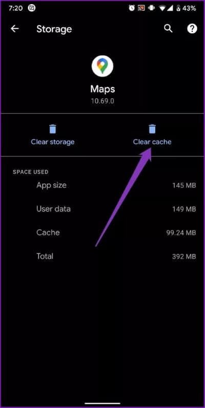 Clear-Cache-for-Google-Maps_40dd5eab97016030a3870d712fd9ef0f أفضل 7 طرق لإصلاح عدم ظهور الطريق على Google Maps