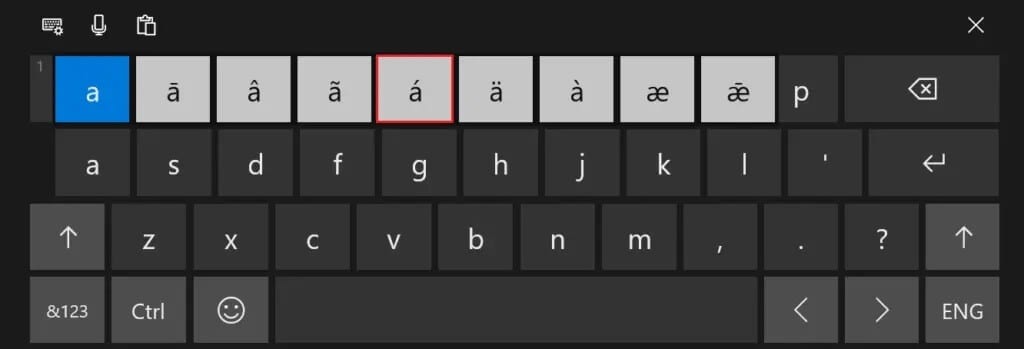 Click-and-hold-the-mouse-on-any-alphabet-and-all-accented-versions-will-be-displayed-1024x349-1 كيفية كتابة الأحرف مع علامات التشكيل على Windows