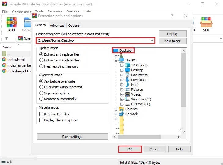 Click-on-OK-and-WinRAR-will-automatically-start كيفية استخراج ملفات RAR على جهاز الكمبيوتر أو الهاتف المحمول