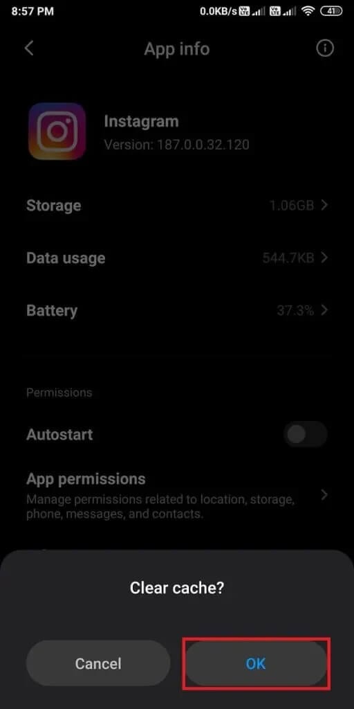 Click-on-OK-to-confirm-512x1024-1 كيفية إصلاح خطأ Instagram لا يسمح لي بتسجيل الدخول