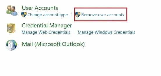 Click on Remove User accounts - ما هو حساب ASP.NET Machine؟ كيف تحذفه؟