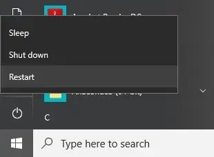 Click-on-Restart-and-your-computer-will-restart-itself 10 طرق لإصلاح عدم استجابة uTorrent