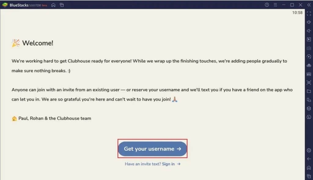 Click-on-get-your-username-1024x589-1 كيفية استخدام Clubhouse على جهاز الكمبيوتر