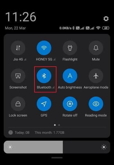 Click-on-the-Bluetooth-icon-to-disable-it إصلاح مكالمة هاتف الواردة على Android تذهب مباشرة إلى البريد الصوتي