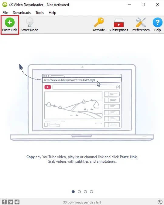 Click-on-the-Paste-Link-button-from-the-top-left-corner-of-the-screen كيفية تحميل مقاطع فيديو YouTube على الكمبيوتر المحمول / الكمبيوتر الشخصي
