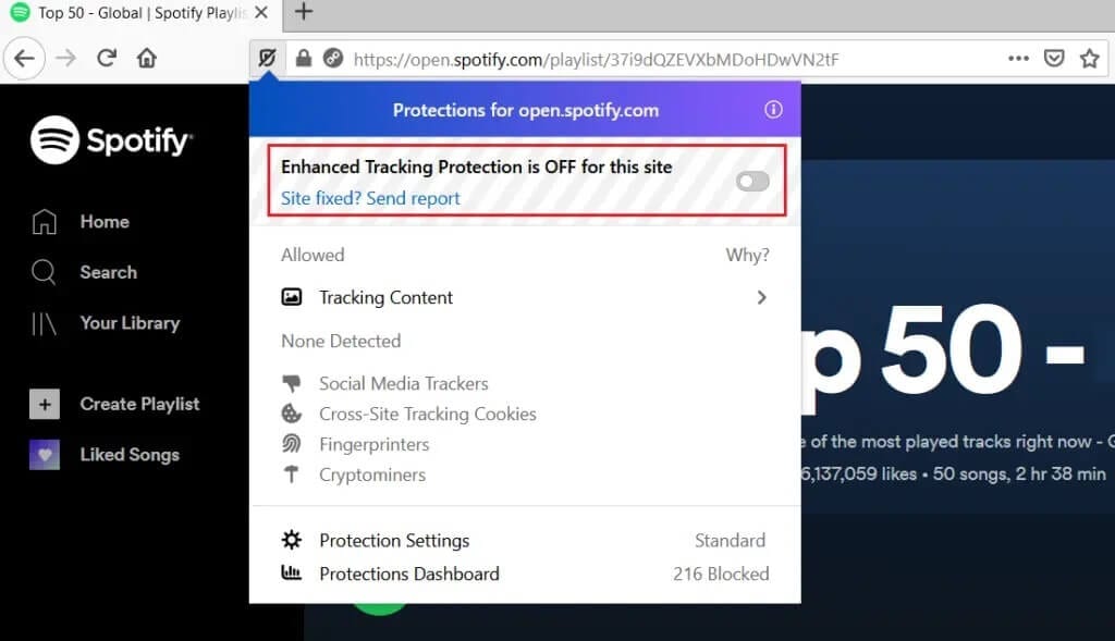 Disable-Enhanced-Tracking-Protection-in-Firefox-1024x589-1 كيفية إصلاح عدم عمل Spotify Web Player