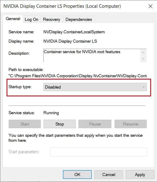 Disable-NVIDIA-Display-Container-LS كيفية تعطيل أو إلغاء تثبيت NVIDIA GeForce Experience