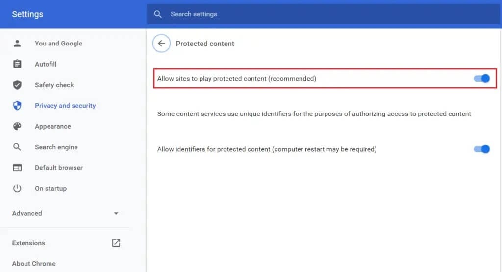 Enable-the-toggle-next-to-Allow-sites-to-play-protected-content-recommended-1024x556-1 كيفية إصلاح عدم عمل Spotify Web Player